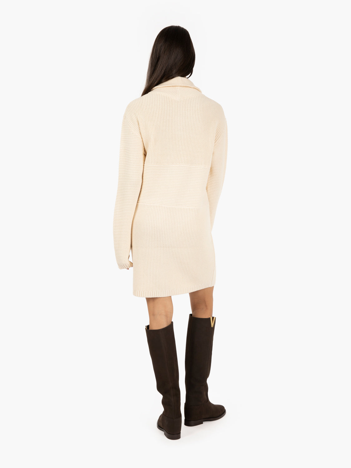 HALF ZIP DRESS WOOLY WHITE 2A2985/K9O3A_W405