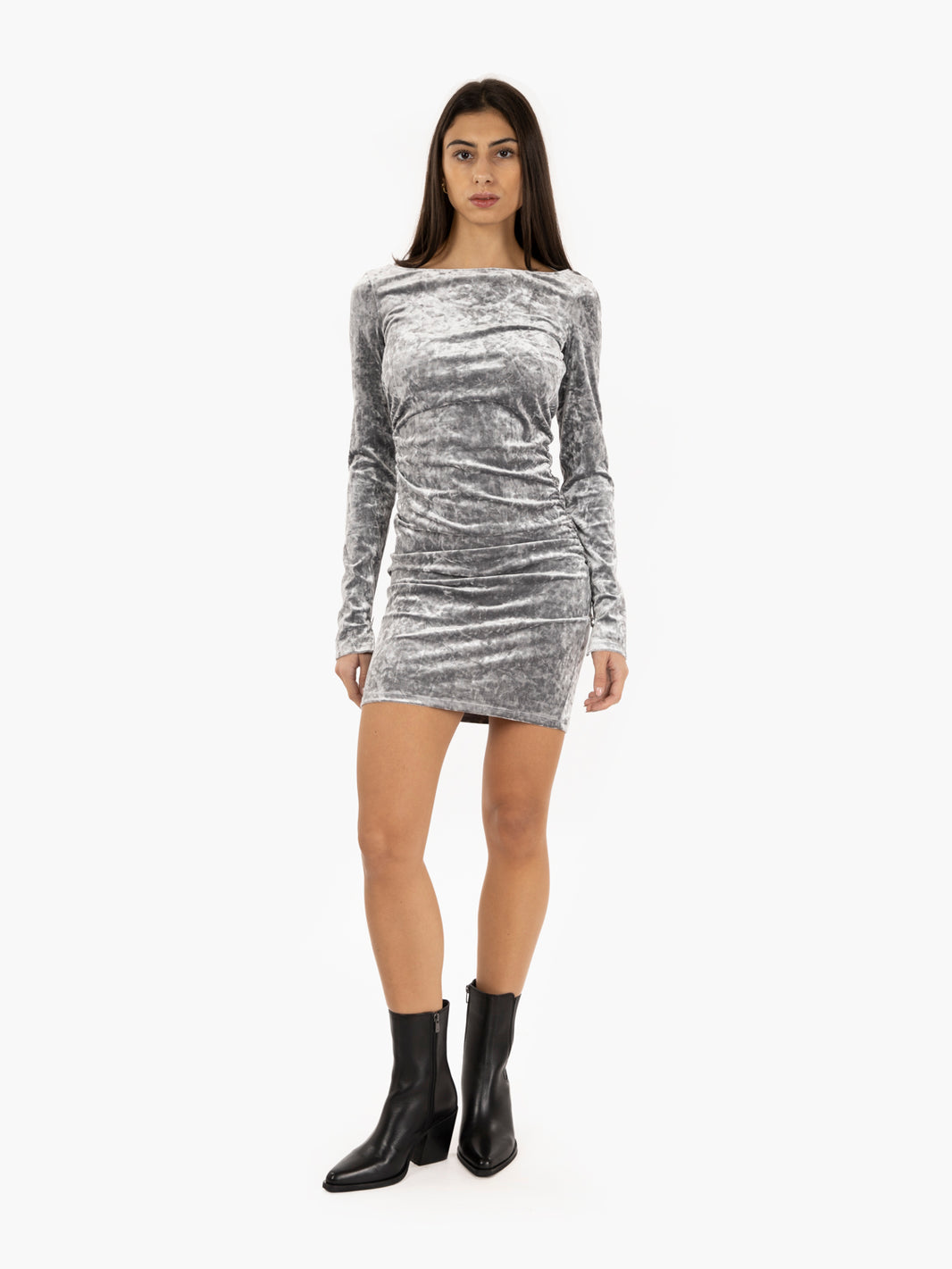 Mystery grey chenille short dress