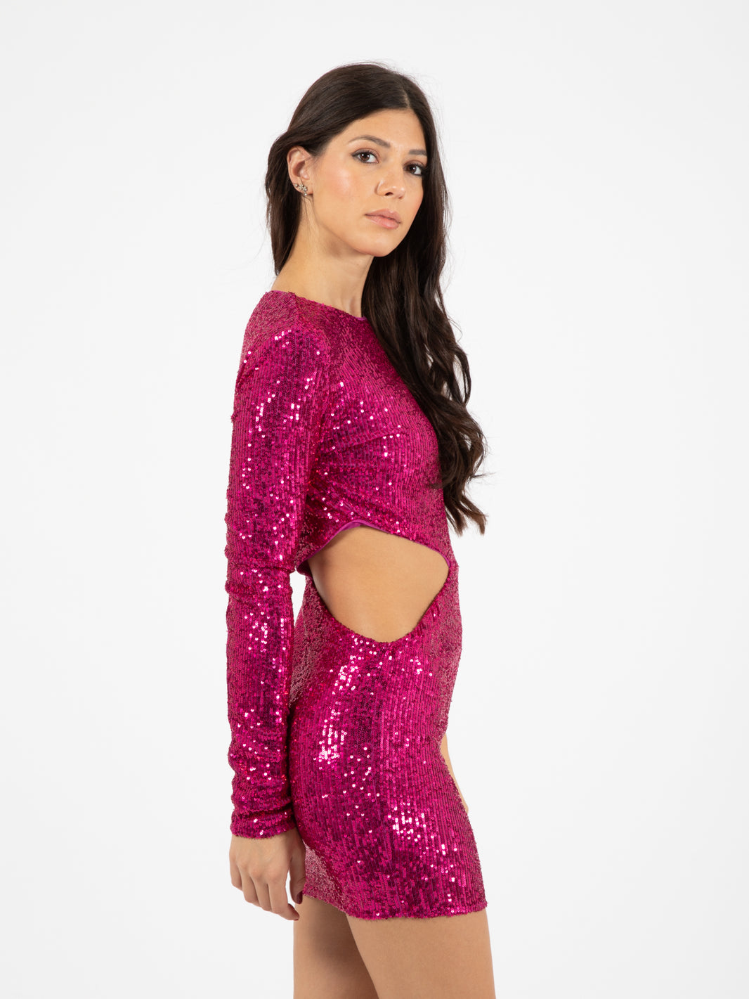 Dark dynamic fuchsia dress