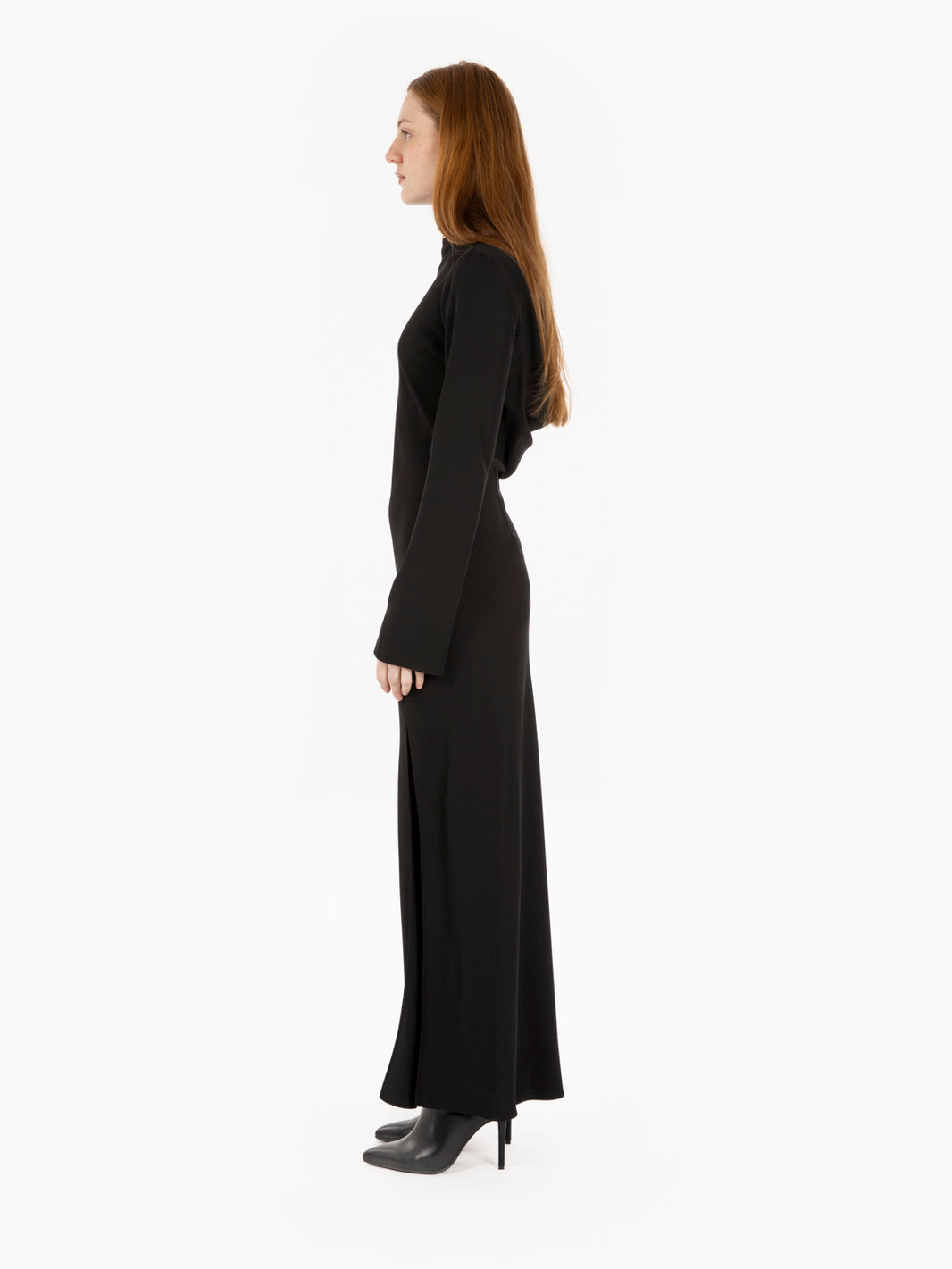Long black dress with slit