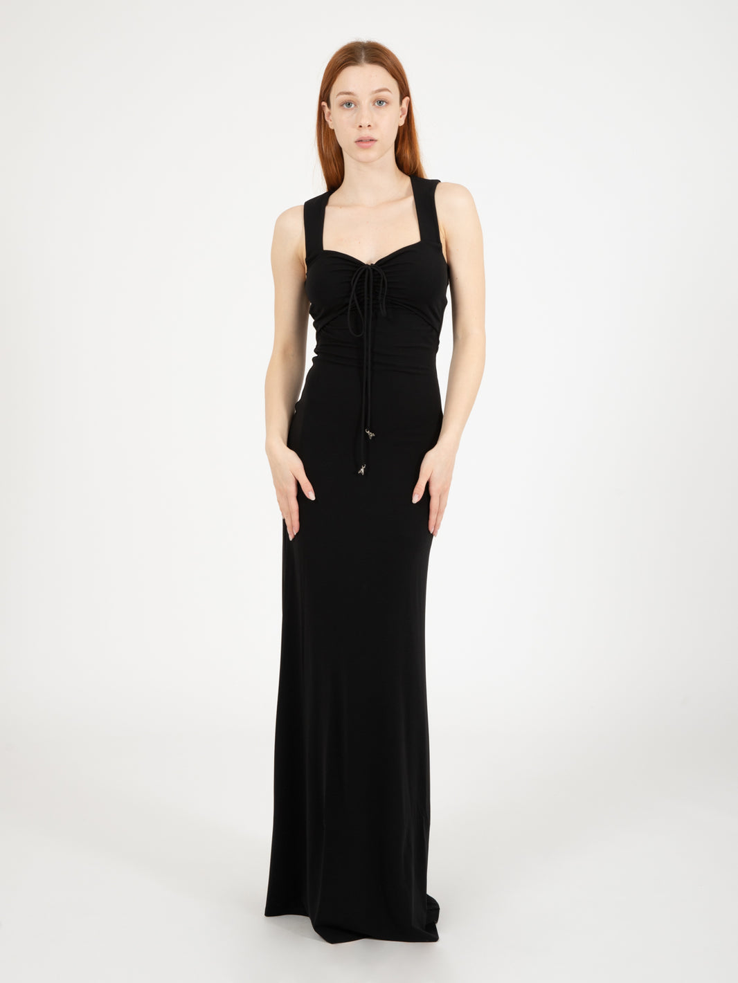 Abito lungo cut-out nero