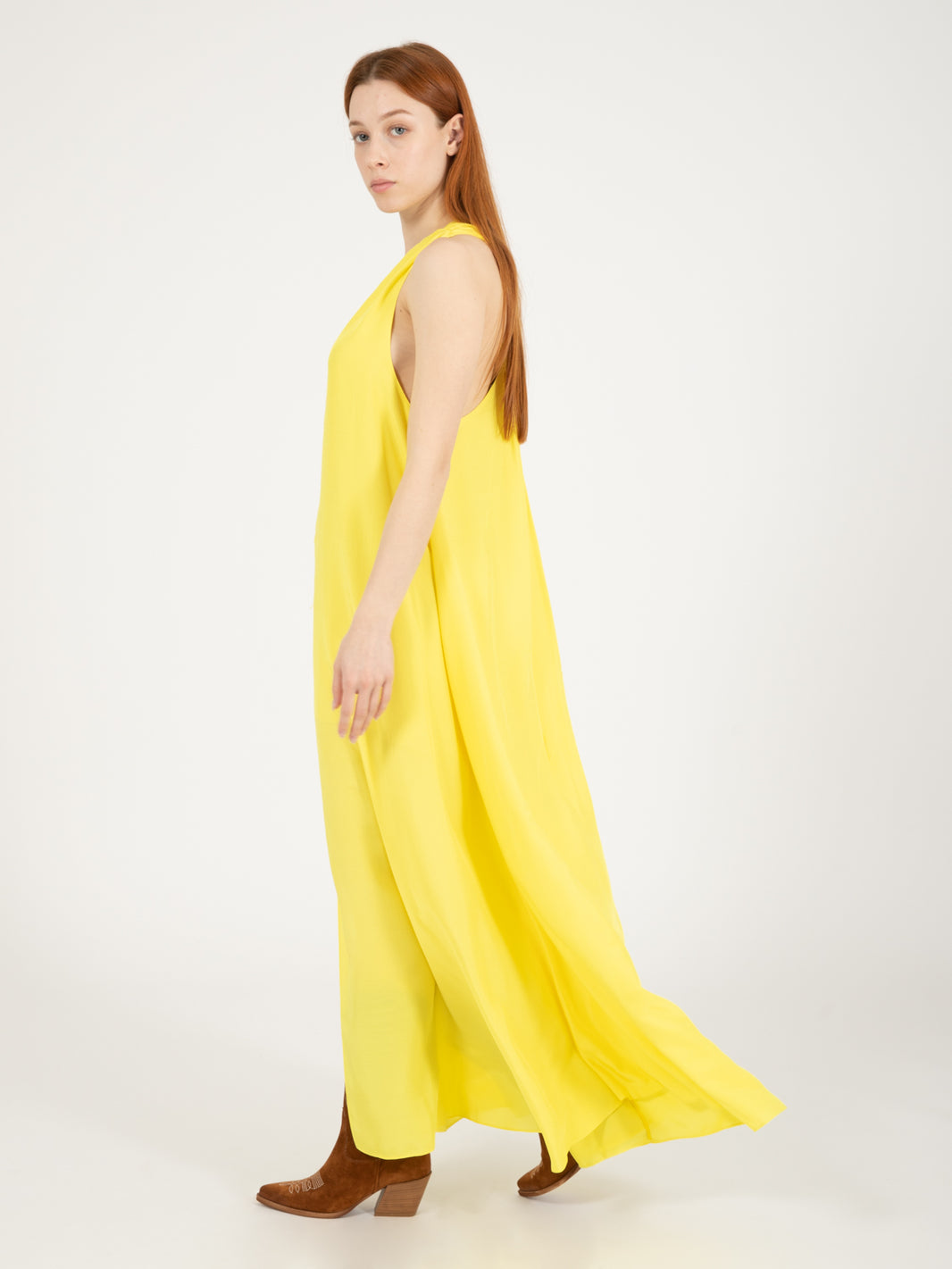 Abito lungo dettaglio nodo summer yellow