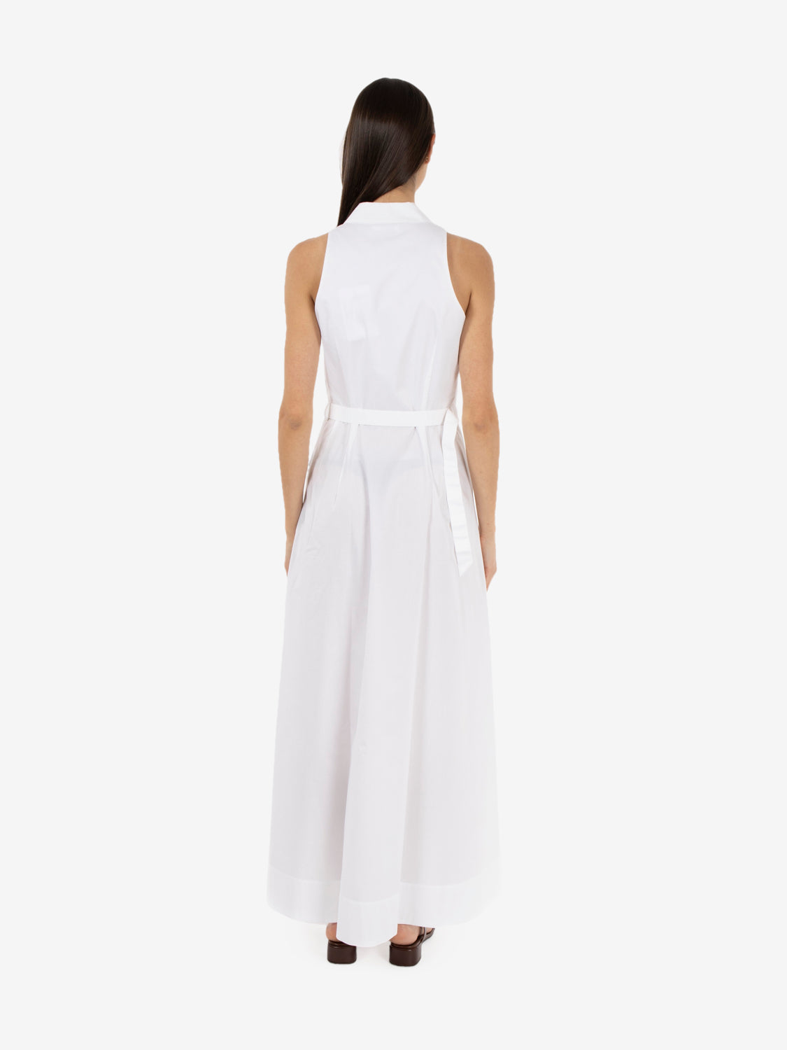 Abito lungo in popeline white