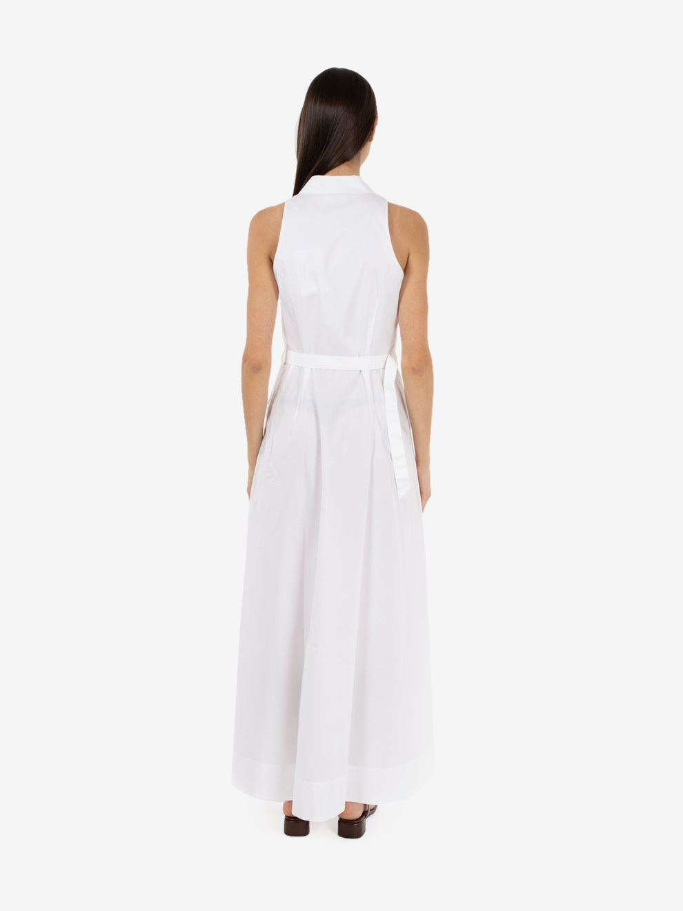 Abito lungo in popeline white