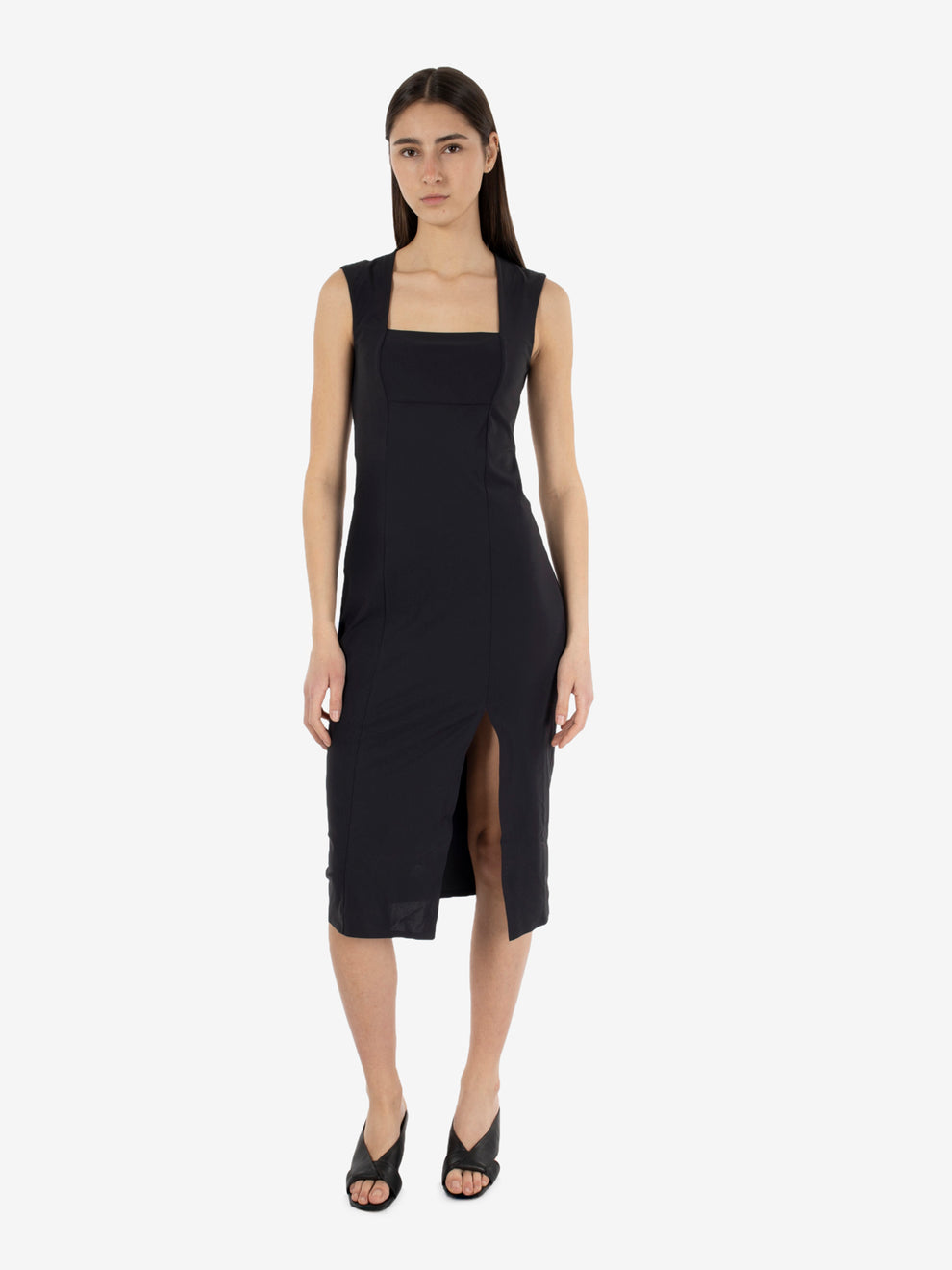 Abito lungo stretch nero