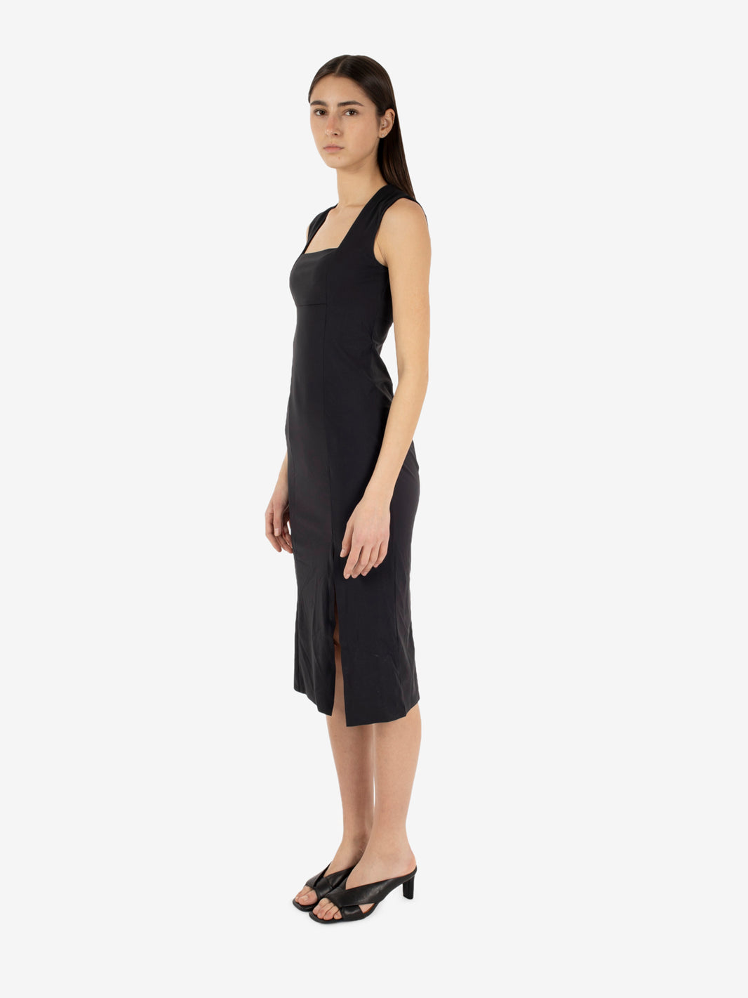 Long black stretch dress
