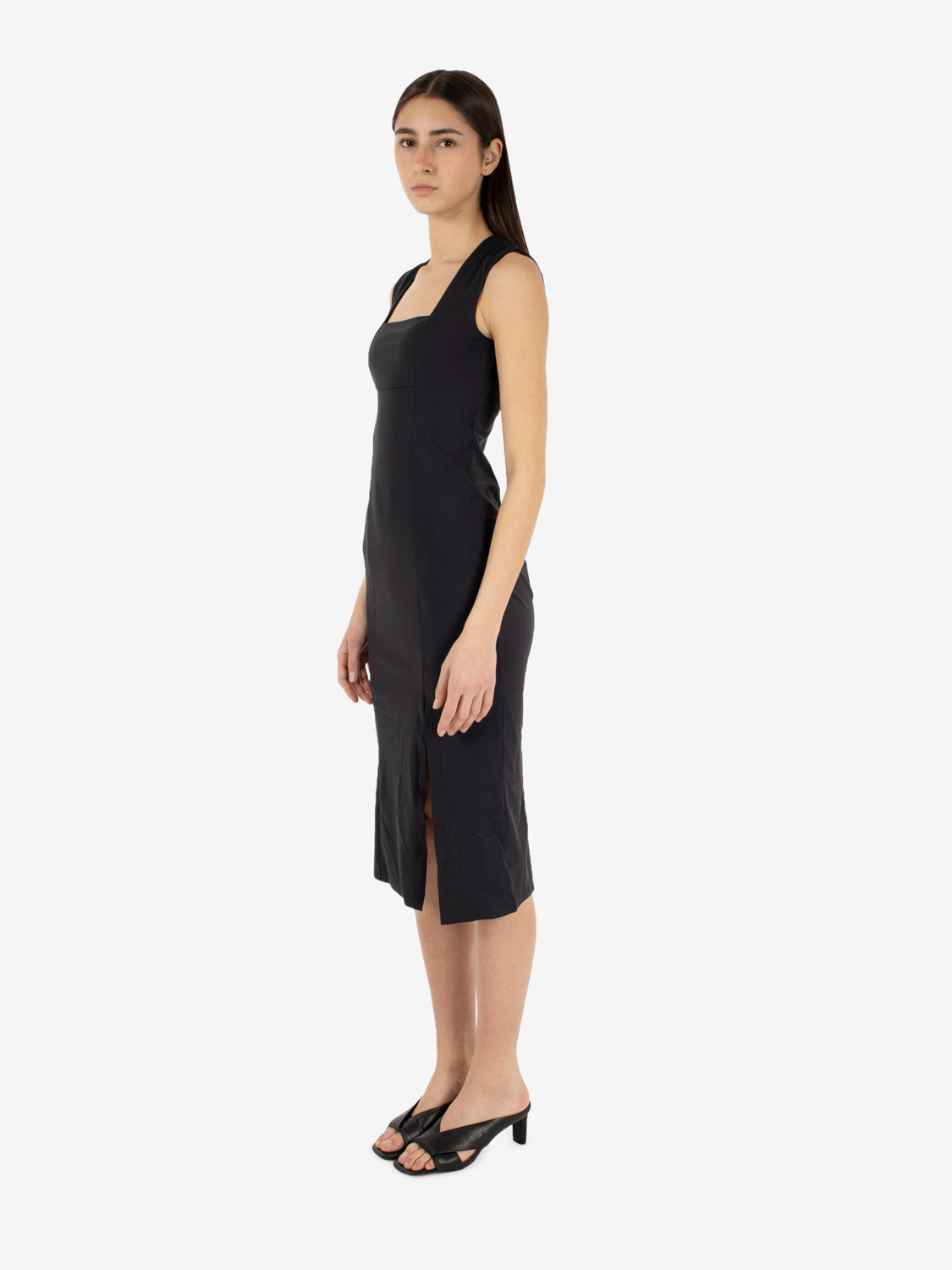 Abito lungo stretch nero