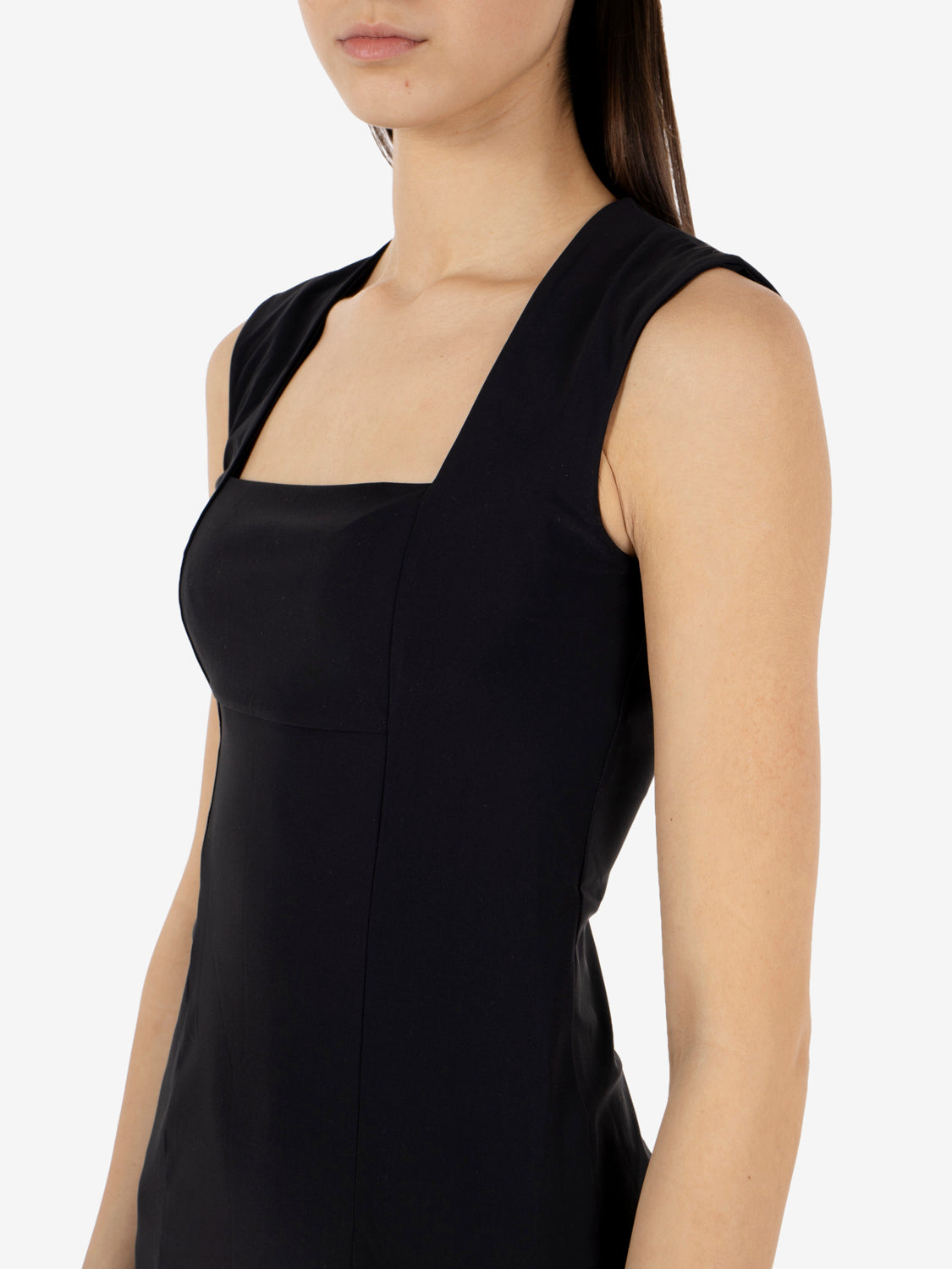 Abito lungo stretch nero