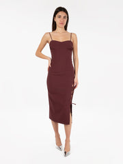 PATRIZIA PEPE - Abito midi cut out dark plum