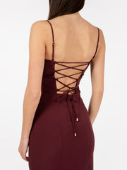 PATRIZIA PEPE - Abito midi cut out dark plum