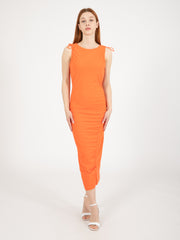 PATRIZIA PEPE - Abito midi Essential intense coral