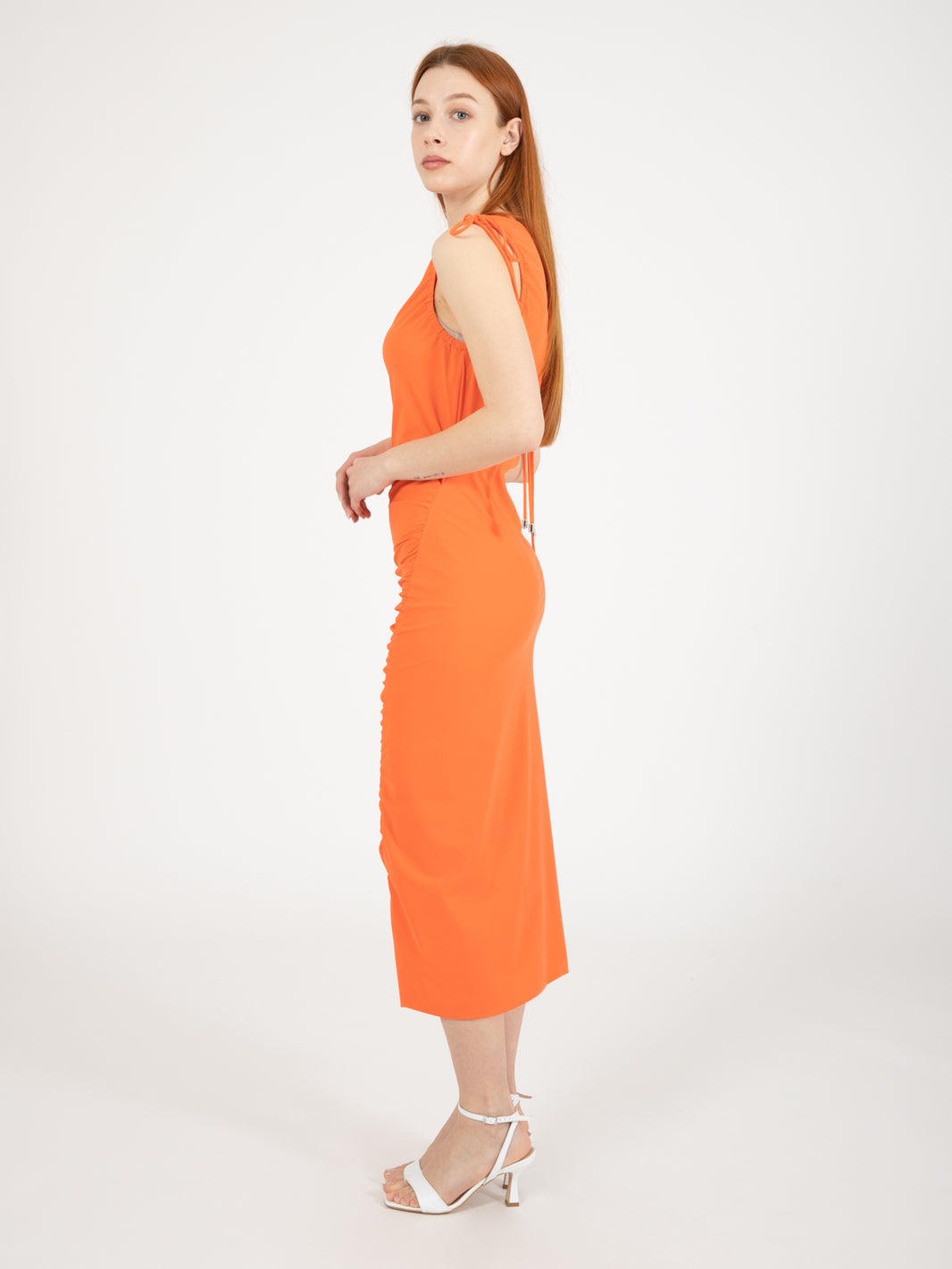 Abito midi Essential intense coral