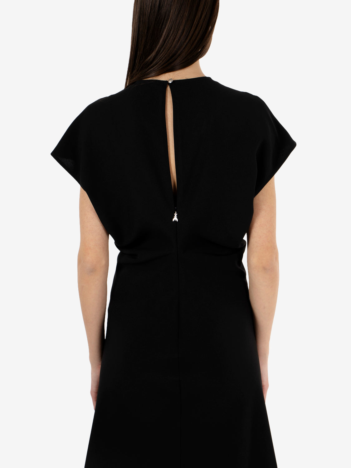Abito midi fluido in twill black