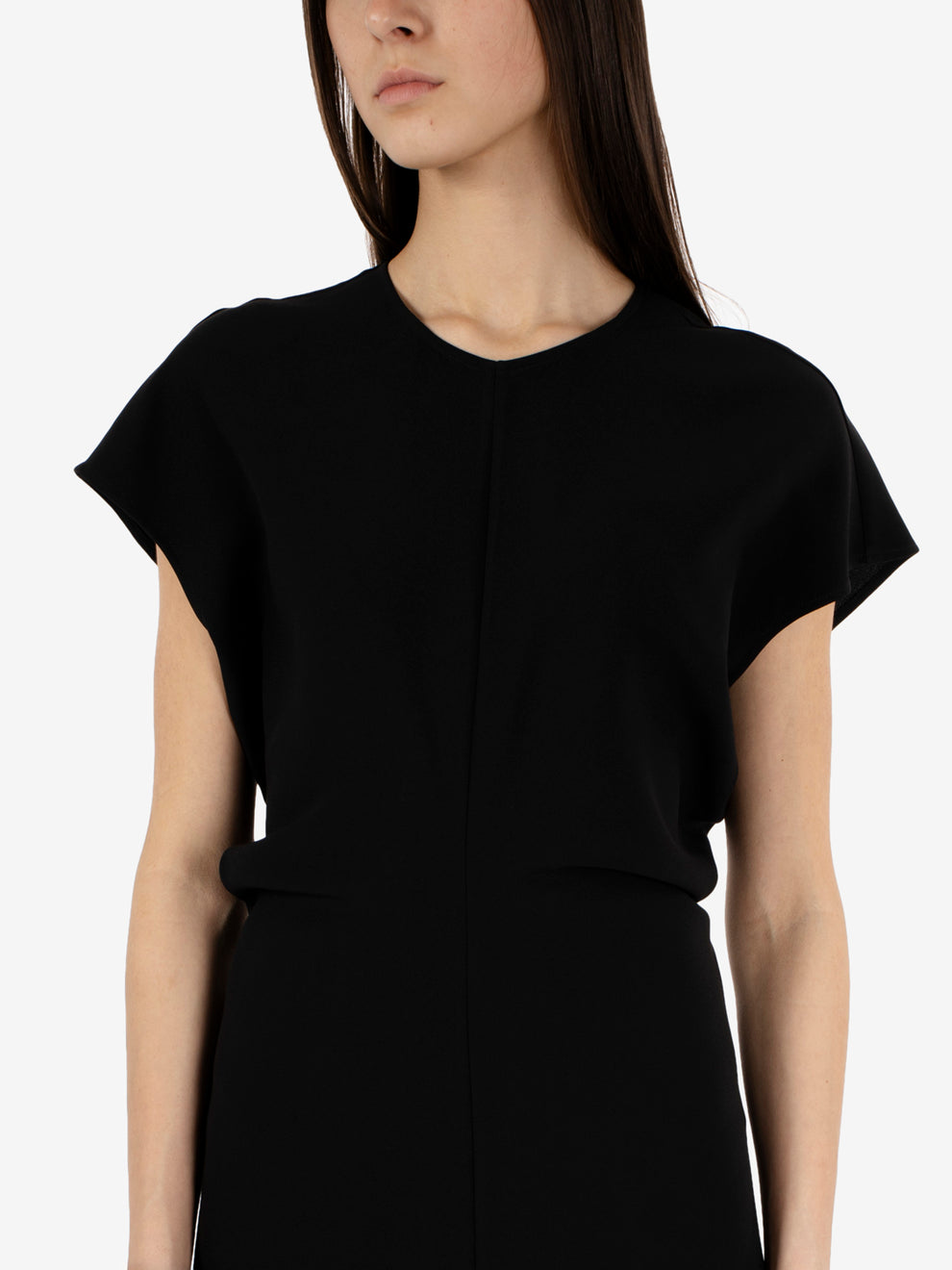 Abito midi fluido in twill black