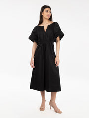 PATRIZIA PEPE - Abito midi in cotone nero