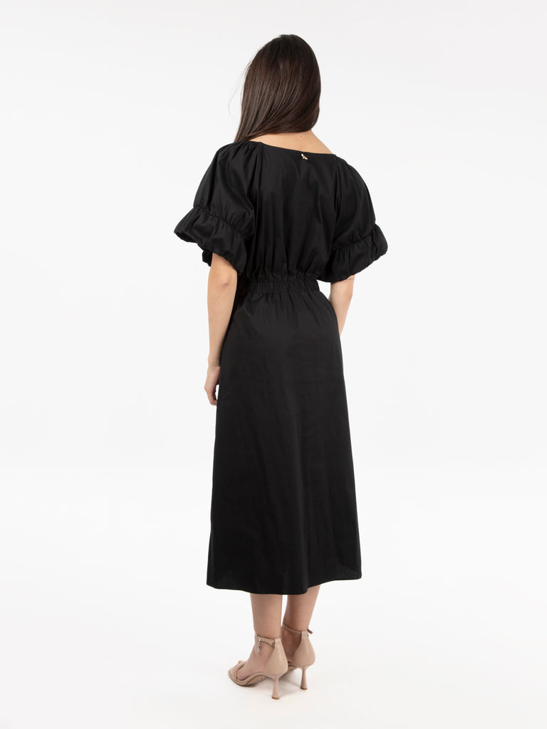 PATRIZIA PEPE - Abito midi in cotone nero