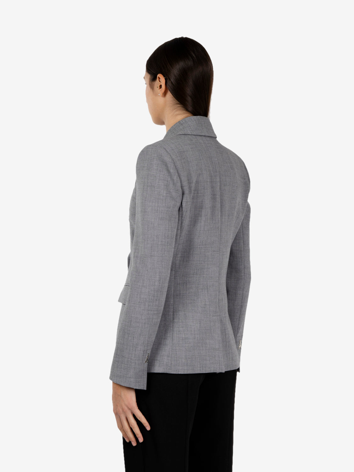 Gray melange double-breasted blazer