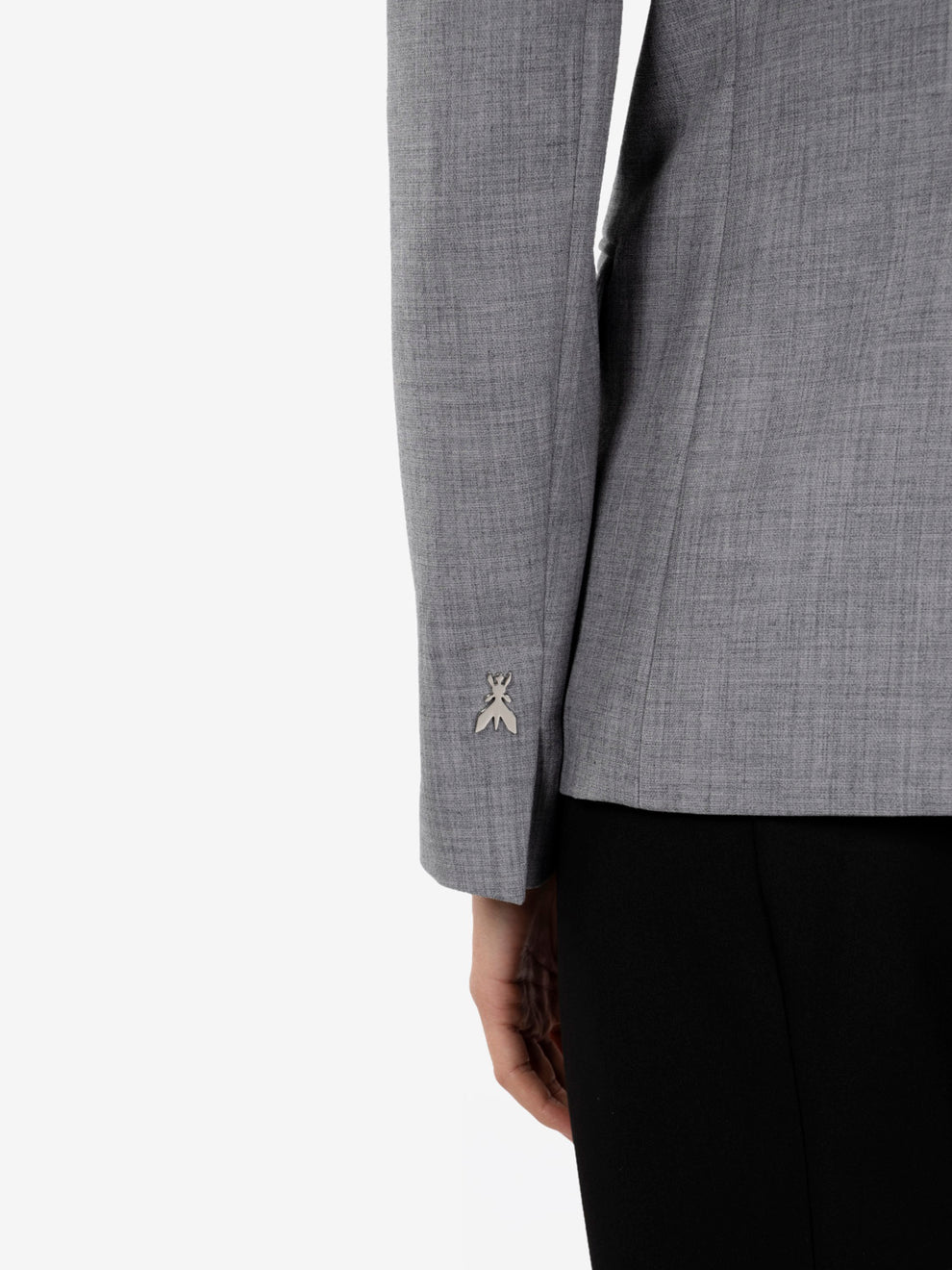 Gray melange double-breasted blazer