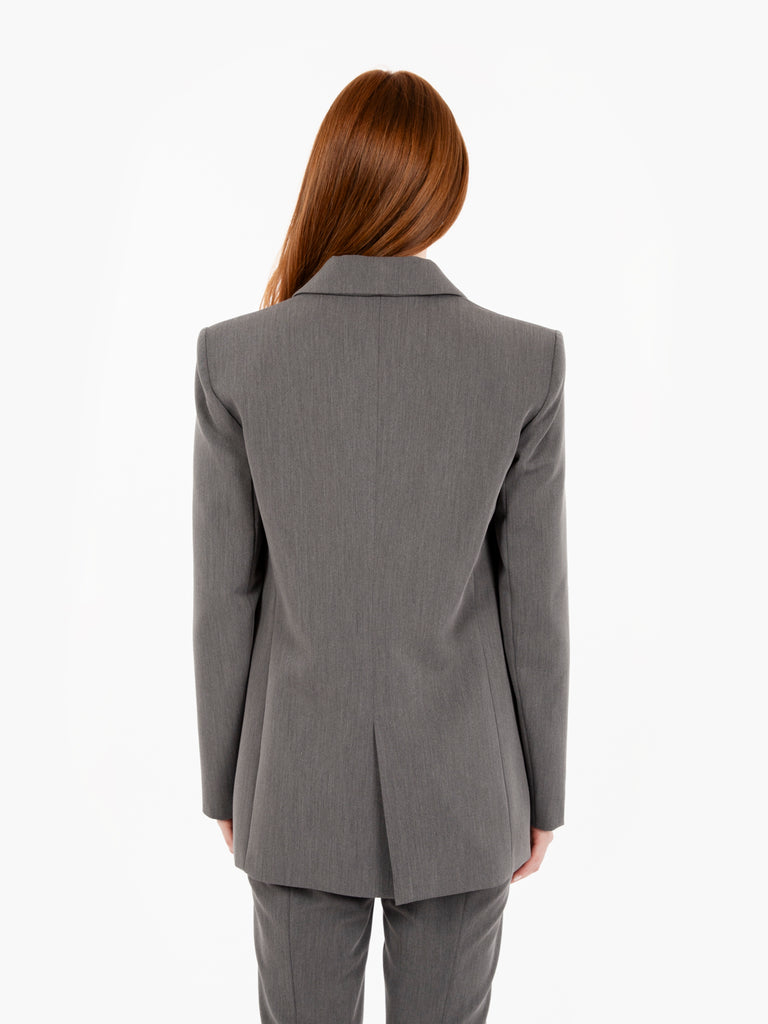 PATRIZIA PEPE - Blazer Essential due bottoni grigio