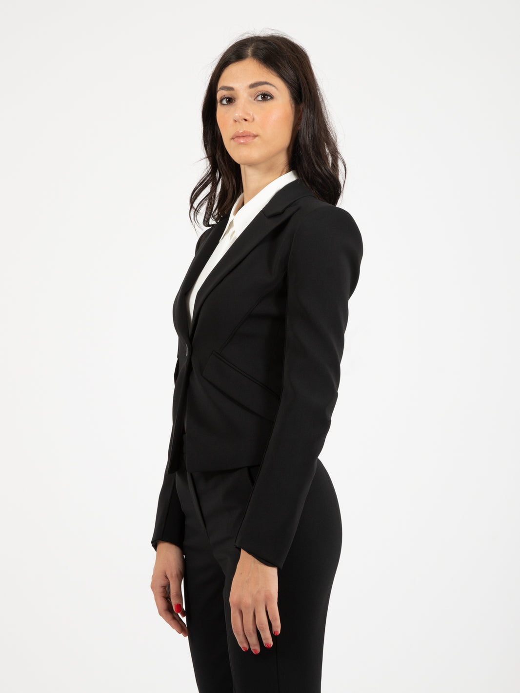 Essential blazer in black crepe