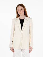 PATRIZIA PEPE - Blazer in lino ceramic ivory