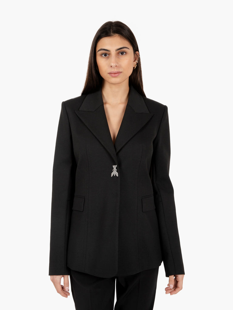 PATRIZIA PEPE - Blazer in maglia punto stoffa nero