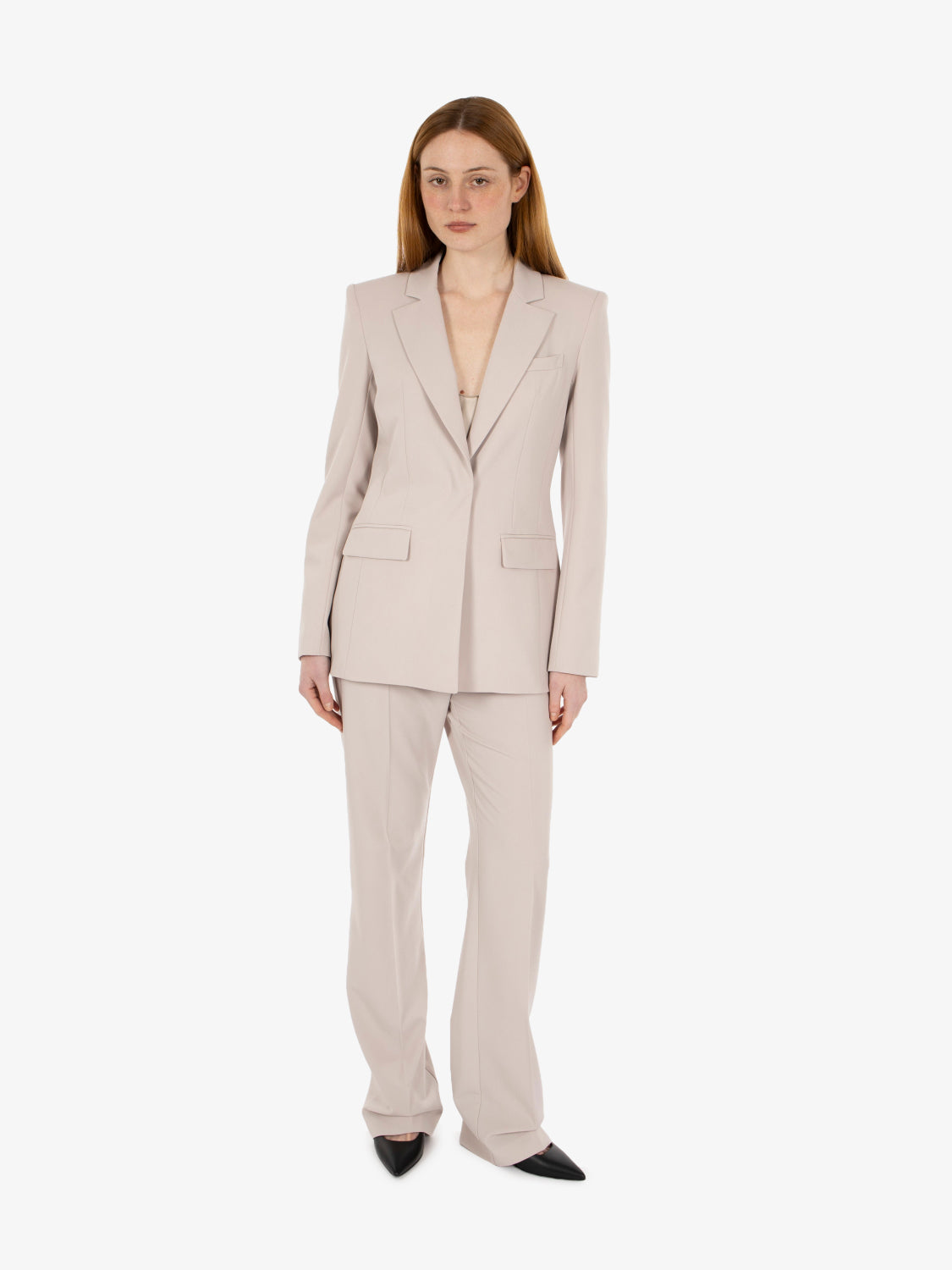 Cloud gray single-breasted blazer