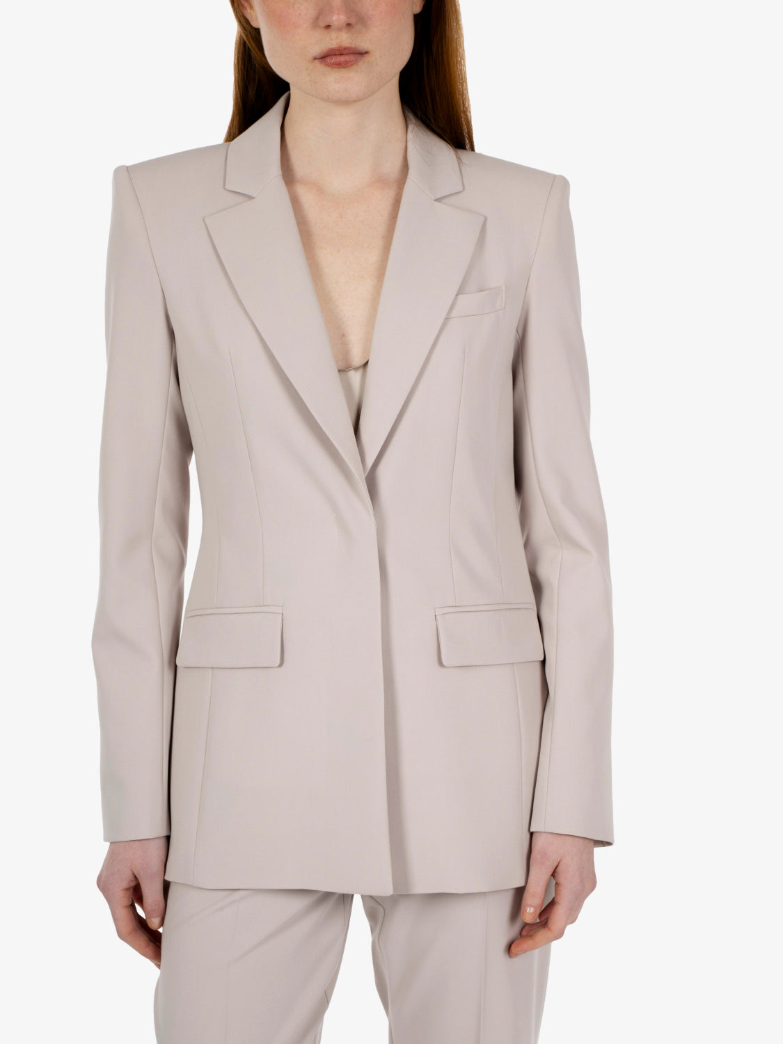Cloud gray single-breasted blazer