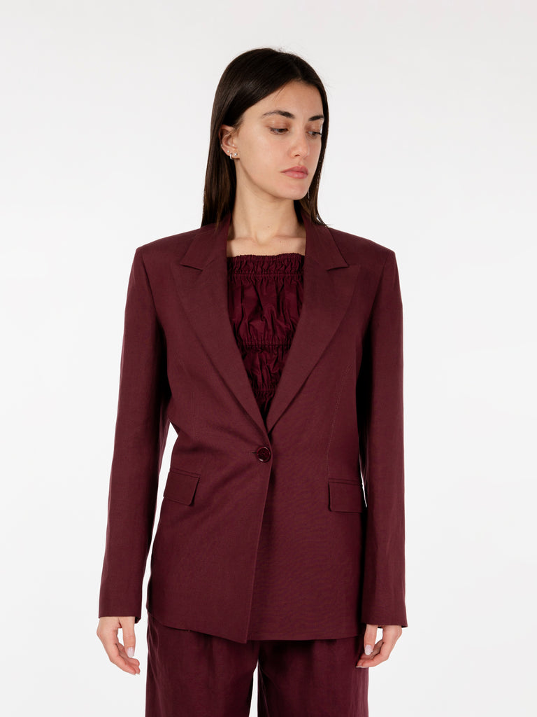 PATRIZIA PEPE - Blazer monopetto dark plum