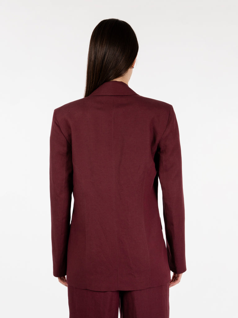 PATRIZIA PEPE - Blazer monopetto dark plum