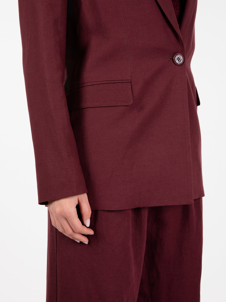 PATRIZIA PEPE - Blazer monopetto dark plum