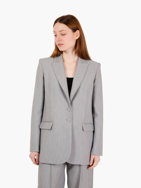 Blazer monopetto grigio melange