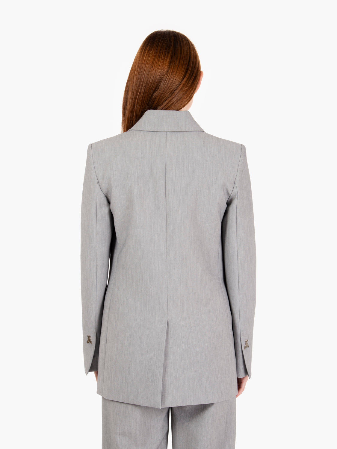 Single-breasted blazer in melange grey