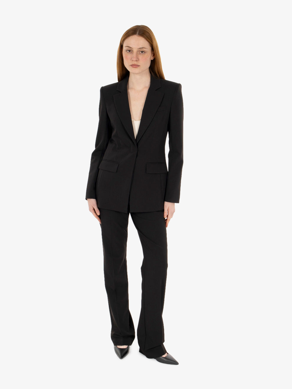 Black single-breasted blazer