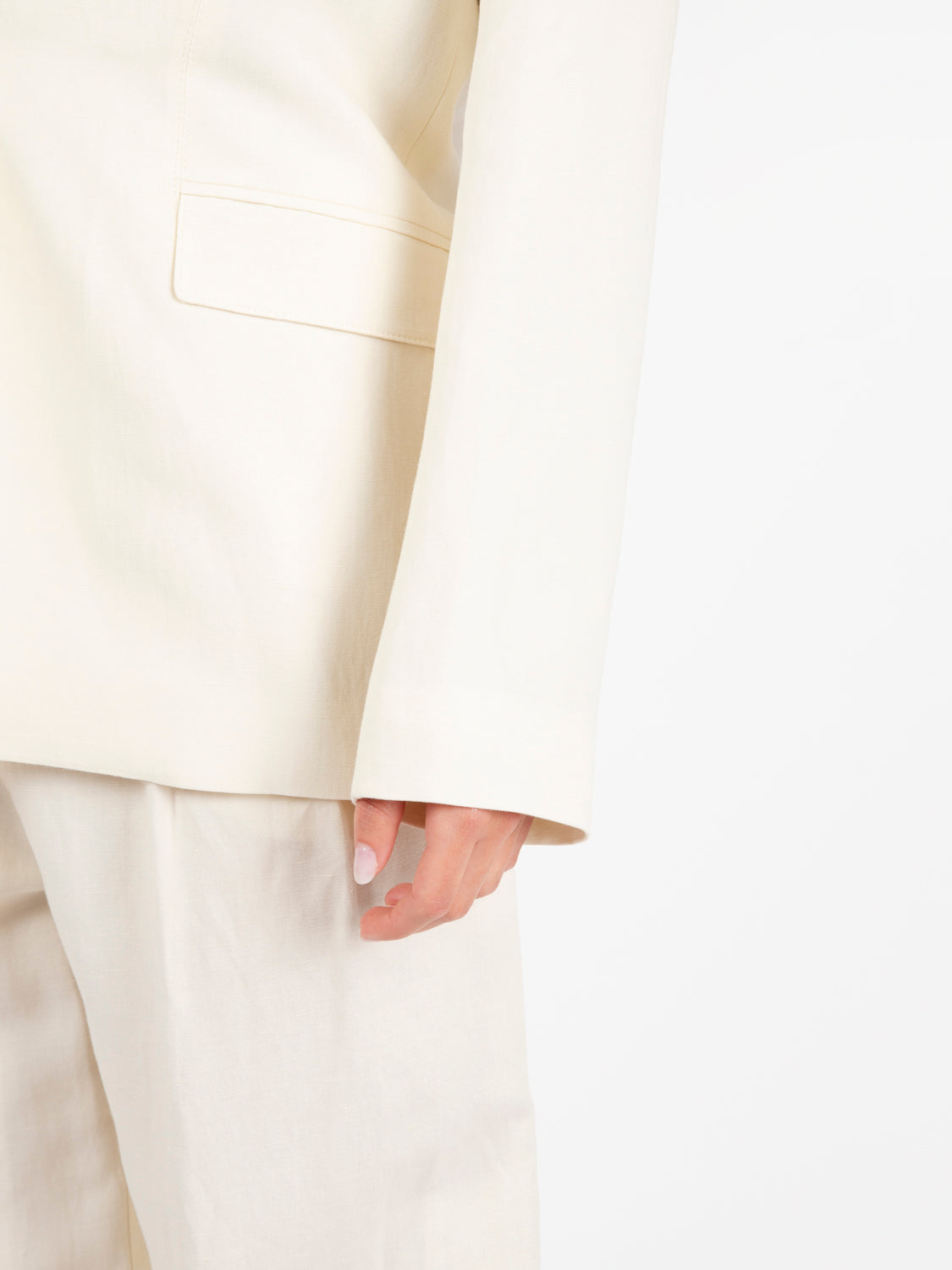 Blazer monopetto raw white