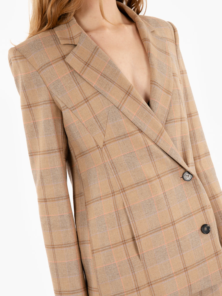 PATRIZIA PEPE - Blazer Odissey check brown