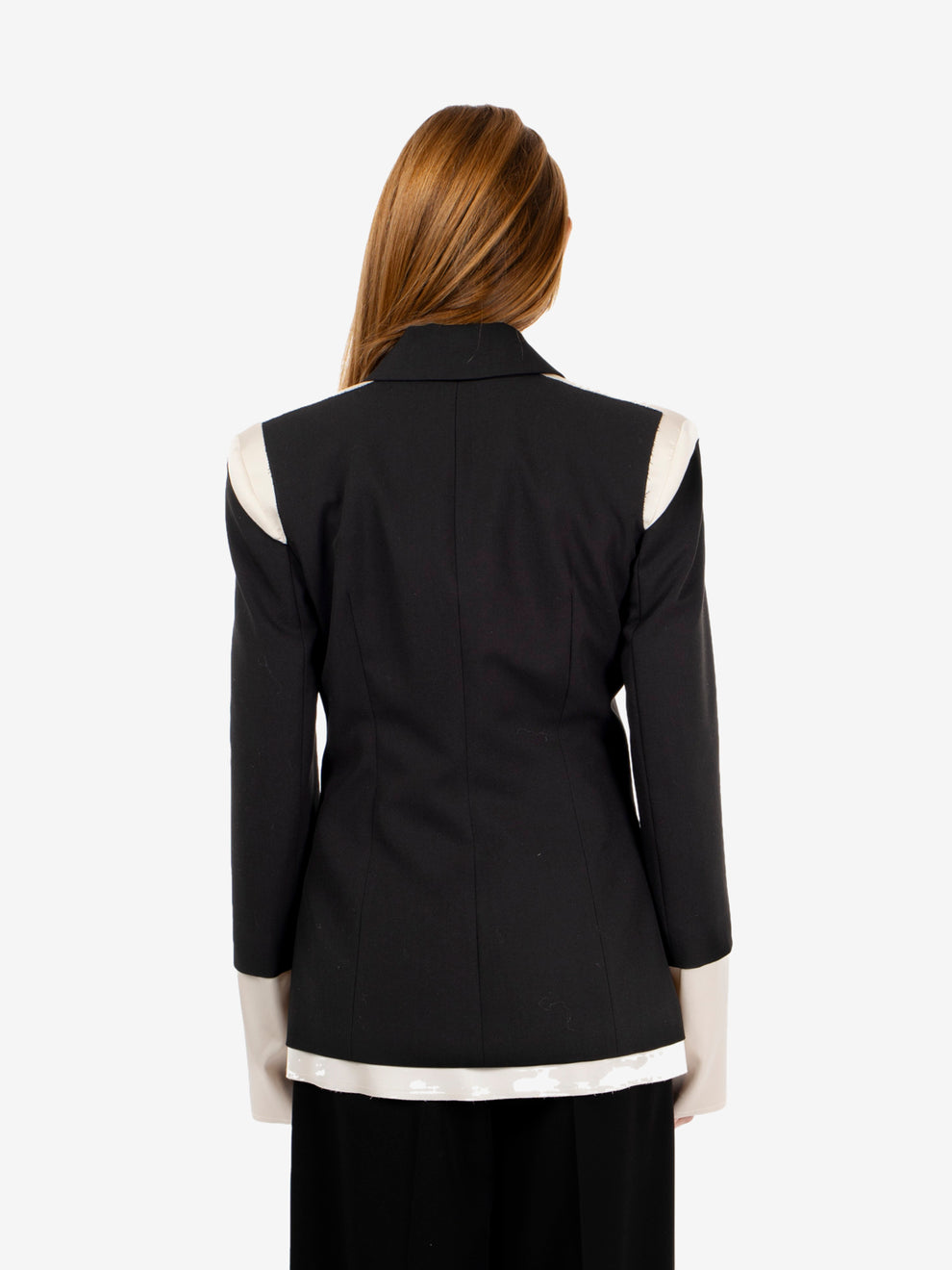 Black/warm ivory blazer