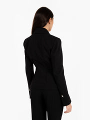 PATRIZIA PEPE - Blazer slim fit in twill nero