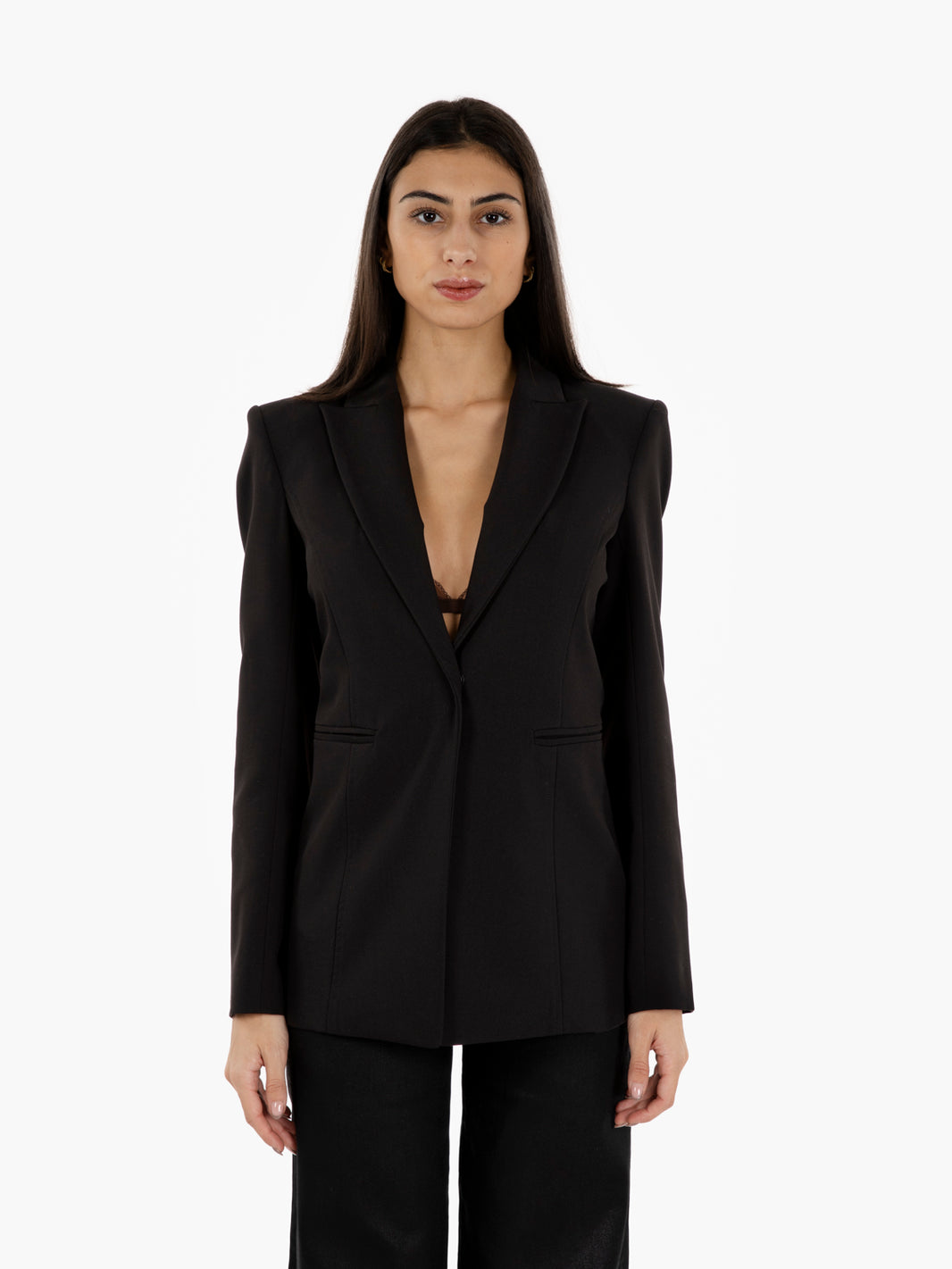 Blazer slim monopetto nero