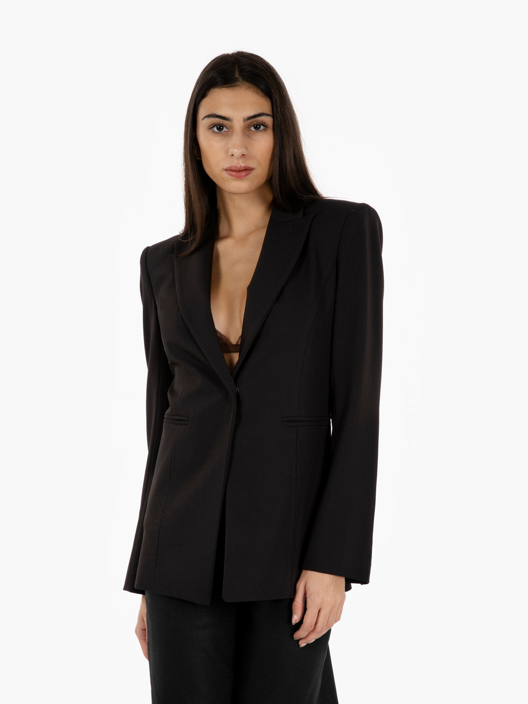 Blazer slim monopetto nero