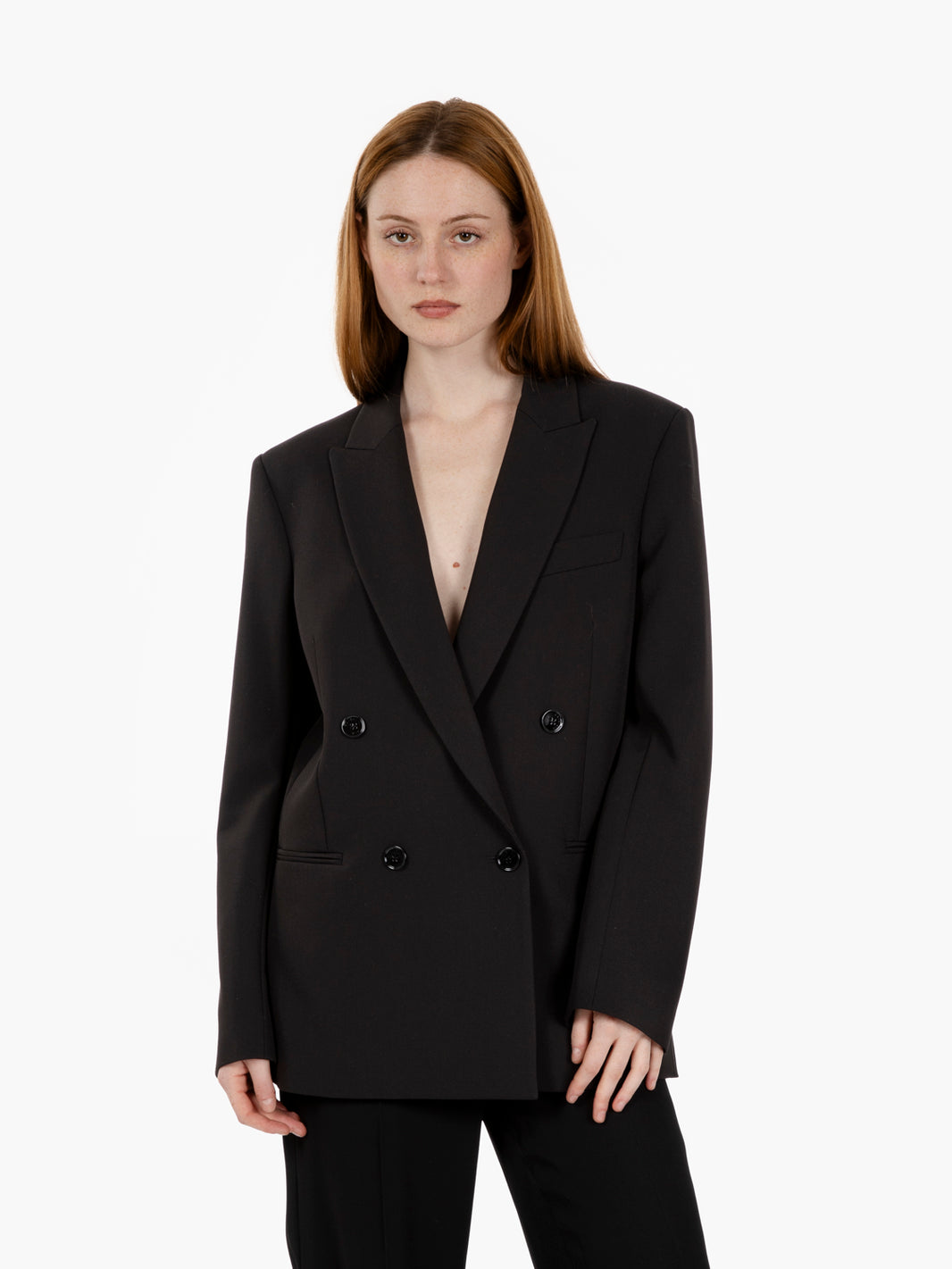 Black double-breasted men's blazer