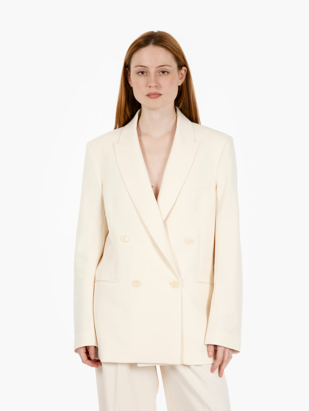 White double-breasted men's blazer