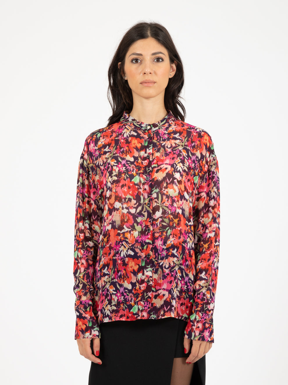 Blusa in viscosa martianredflower