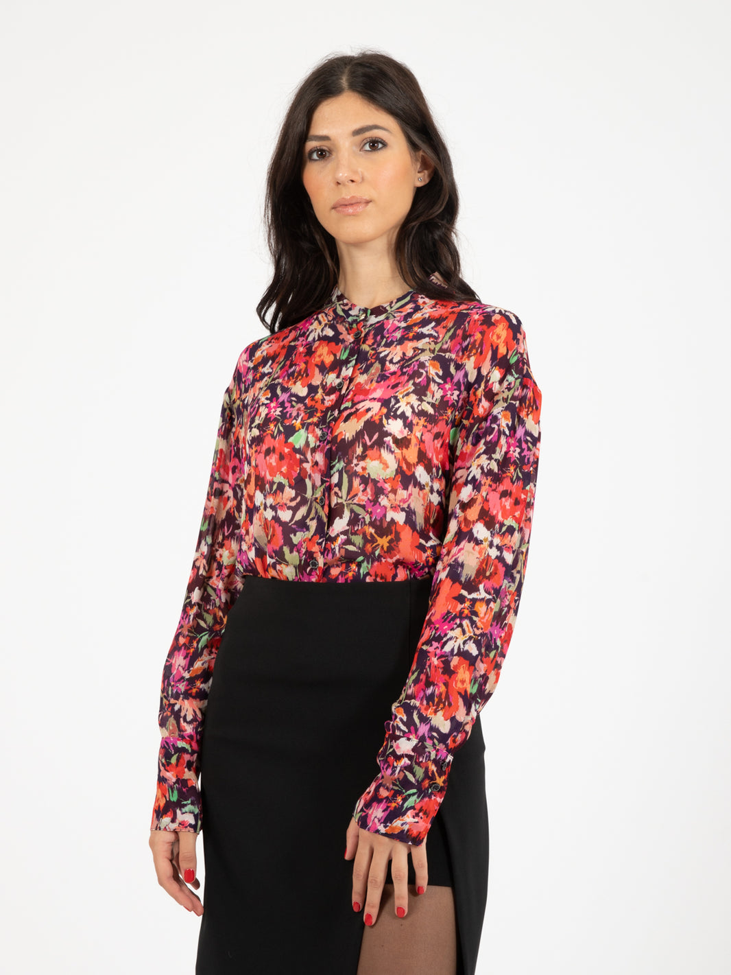 Blusa in viscosa martianredflower