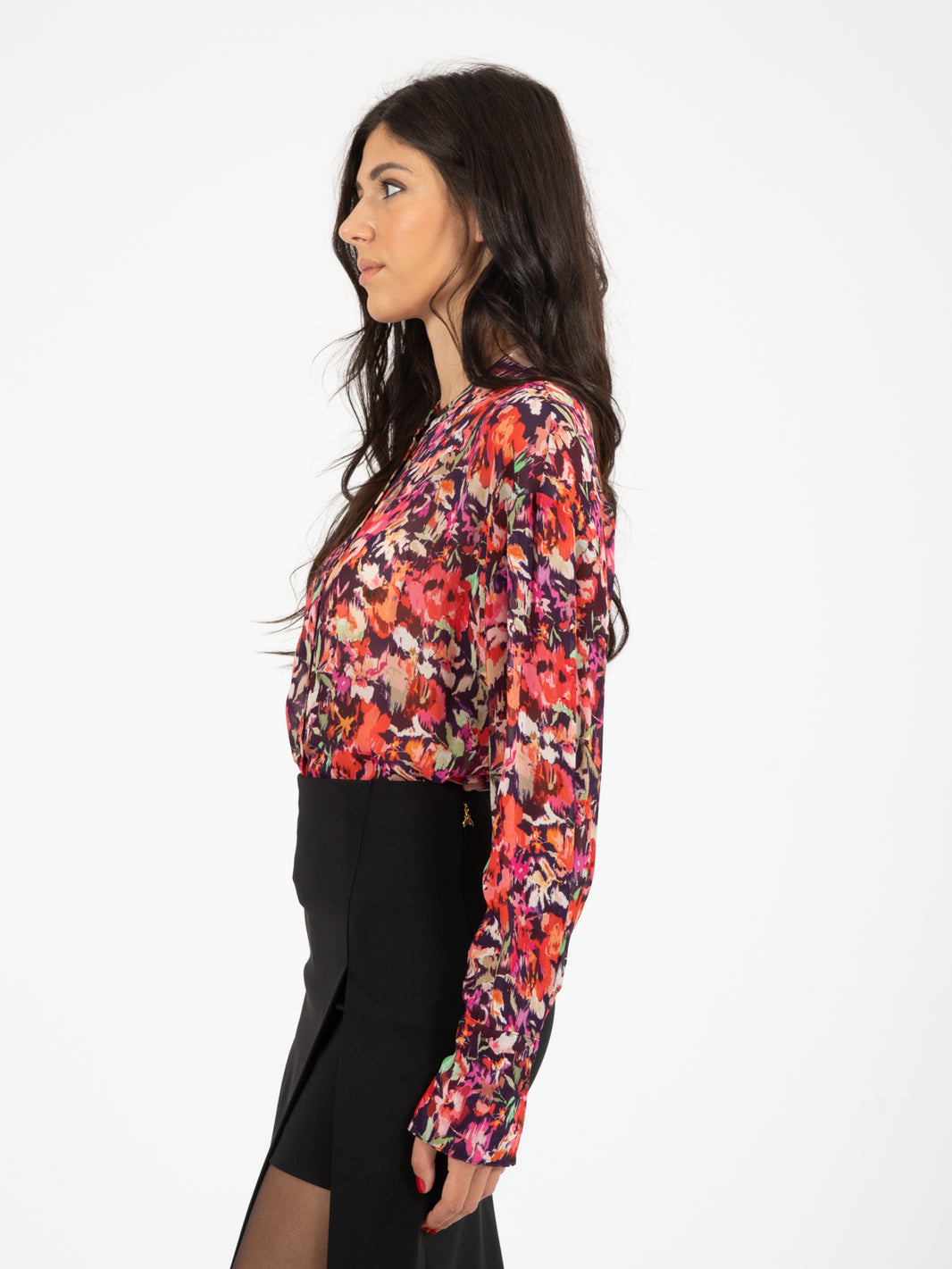 Blusa in viscosa martianredflower