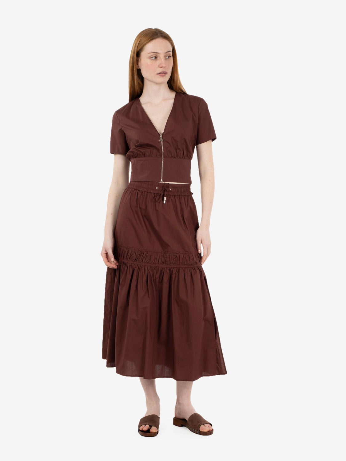 Blusa light cotton wood brown