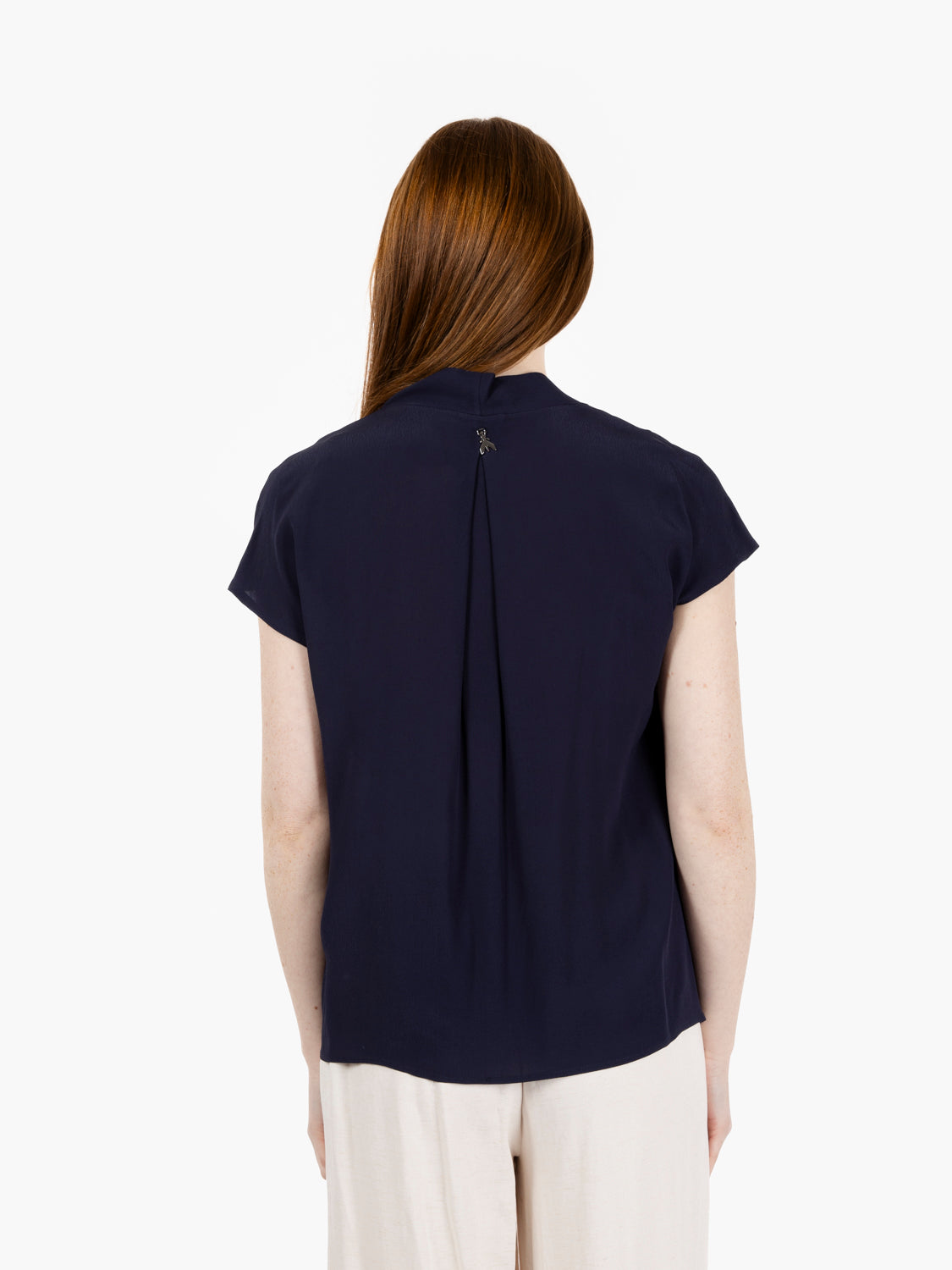 Blusa manica corta navy