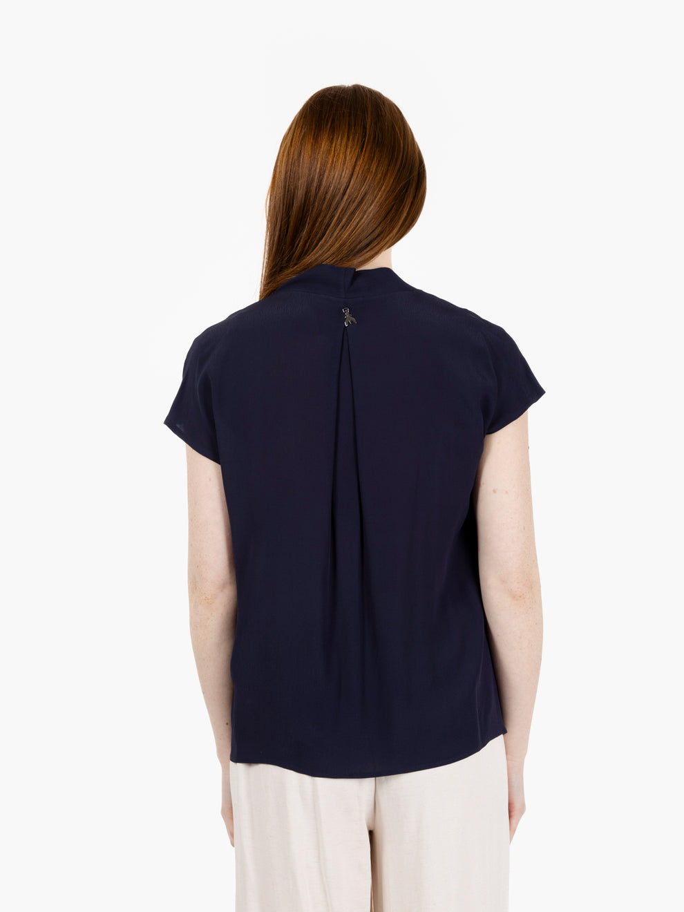 Blusa manica corta navy
