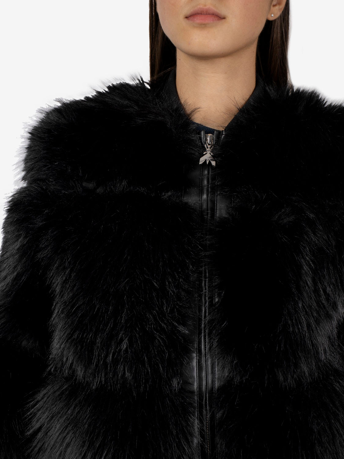 Bomber ecopelliccia nero