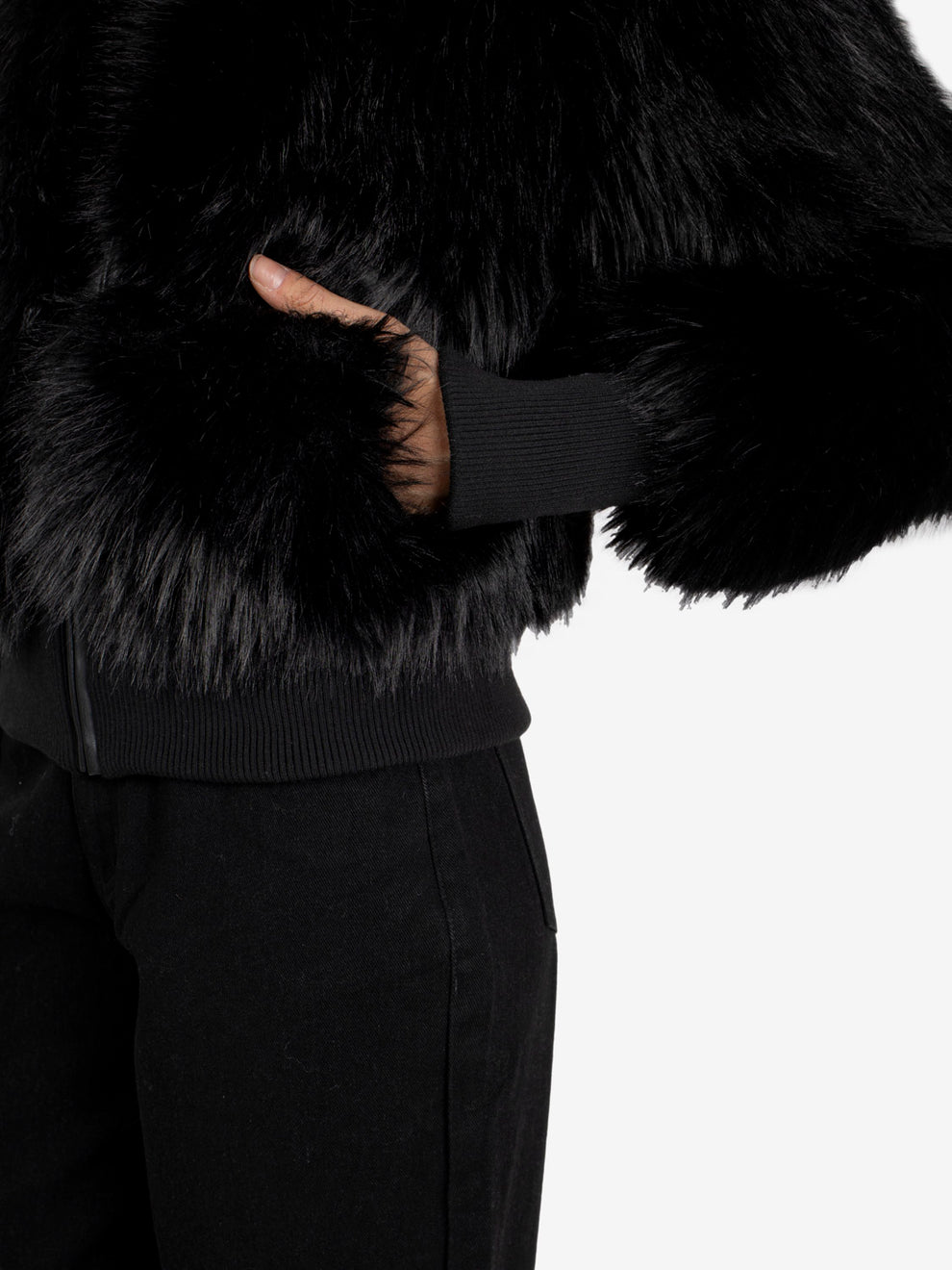 Bomber ecopelliccia nero